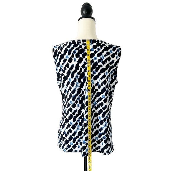Anne Klein Ultramarine Chic Ink Multi V-Neck Sleeveless Tank Top Size L - Picture 5 of 12